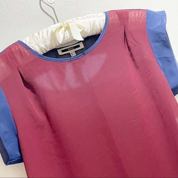 IPEKYOL Women’s Colorblock Short Sleeve Blouse - Picture 5 of 6